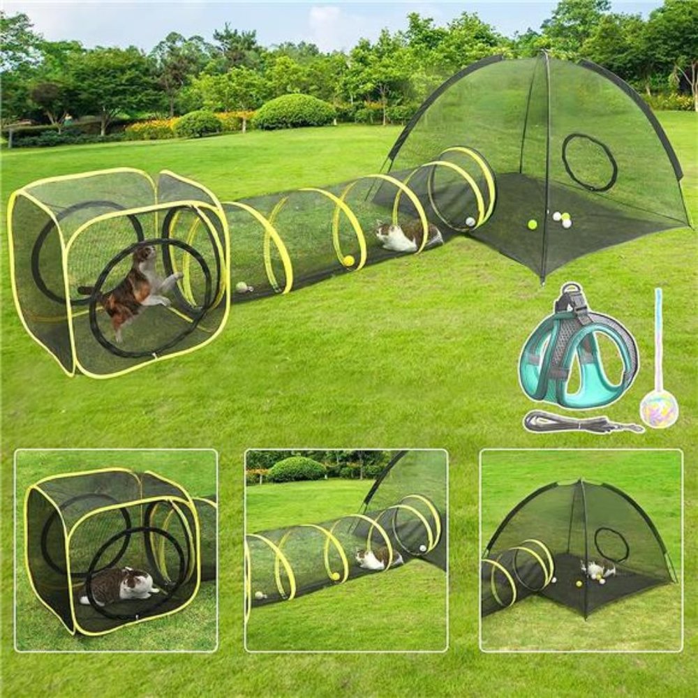 Outdoor Cat Enclosures Indoor, Portable Cats Outdoor Cat Tunnel, Cat Playhouse